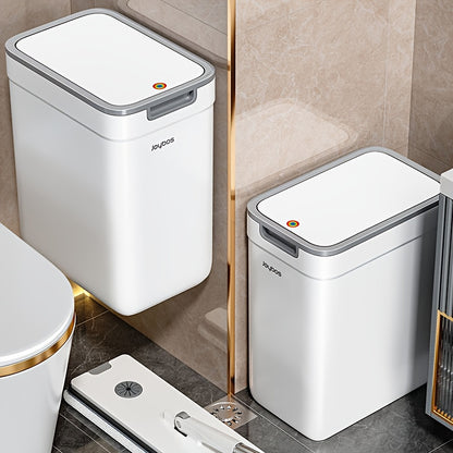 Joybos Cestino da Bagno a Parete 9L con Coperchio - Design Risparmio Spazio e Antiodore per Cucina & Bagno, Facile Installazione, Nessuna Elettricità Richiesta