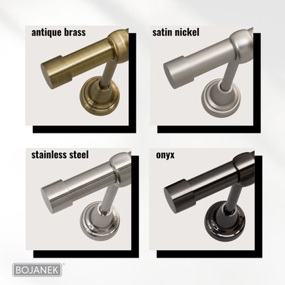 Asta per Tende a Parete in Metallo – BOJANEK – 4 Colori, 8 Lunghezze (120 - 600 cm) – Asta per Tende Resistente, Regolabile, Durevole per Soggiorno, Camera da Letto, Cucina, Bagno, Ufficio; Perfetta per Interni Moderni, Classici, Scandinavi, Loft, Industr