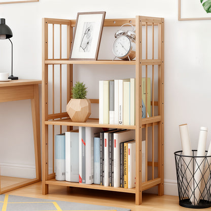 Scaffale a Più Livelli in Bambù di Grande Capacità, Resistente, Facile da Pulire, Soluzione di Archiviazione Multifunzionale, Adatto per Casa, Cucina, Camera da Letto e Soggiorno, Risparmio di Spazio, Accesso Facile, Scaffale Pratico, Scaffale Autoportant