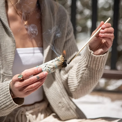 Kit per Purificazione e Incenso con Salvia Bianca e Palo Santo - Kit di Fumigazione con Bastoncino di Salvia