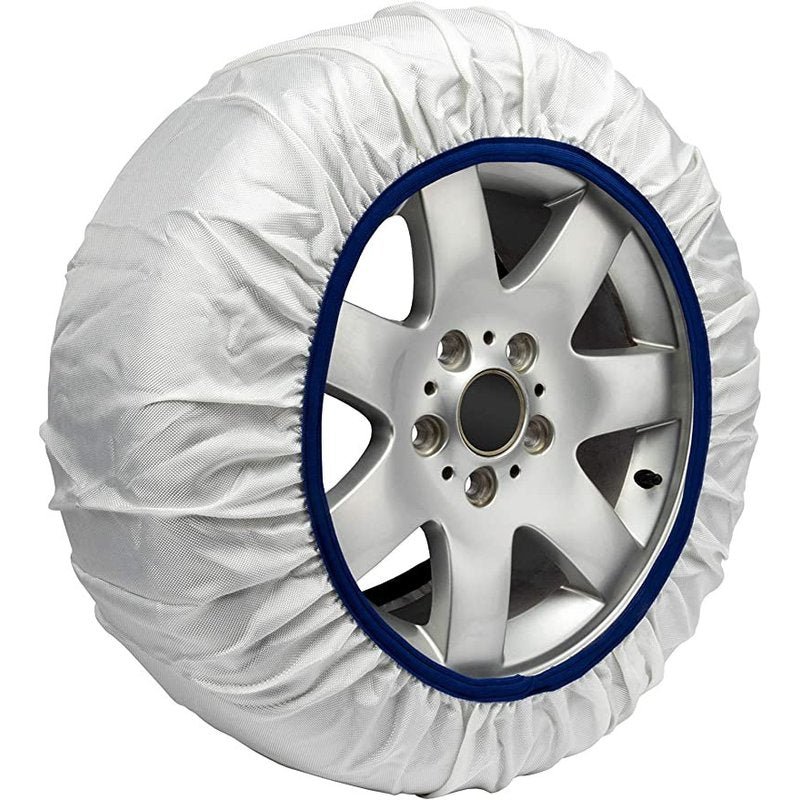 Calze da Neve Omologate Italia, Catene Da Neve Tessili Universale, Misure Disponibile XS,S,M,L,XL,XXL, Colore In Rosso, Bianco, Nero, Prodotto In EUROPA