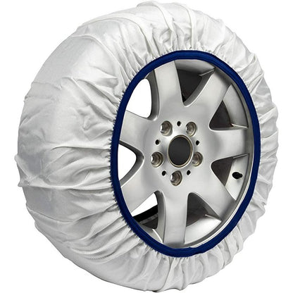 Calze da Neve Omologate Italia, Catene Da Neve Tessili Universale, Misure Disponibile XS,S,M,L,XL,XXL, Colore In Rosso, Bianco, Nero, Prodotto In EUROPA