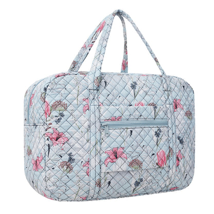 Borsa da Viaggio e Palestra da 25L per Donna - Ispirata ai Fiori di Ciliegio Rosa - Borsa a Mano Leggera e Resistente con Scomparto per Laptop, Multiscomparto, Rosa Pastello/Bianco/Viola per Aereo, Palestra, Weekend, Regalo di Natale