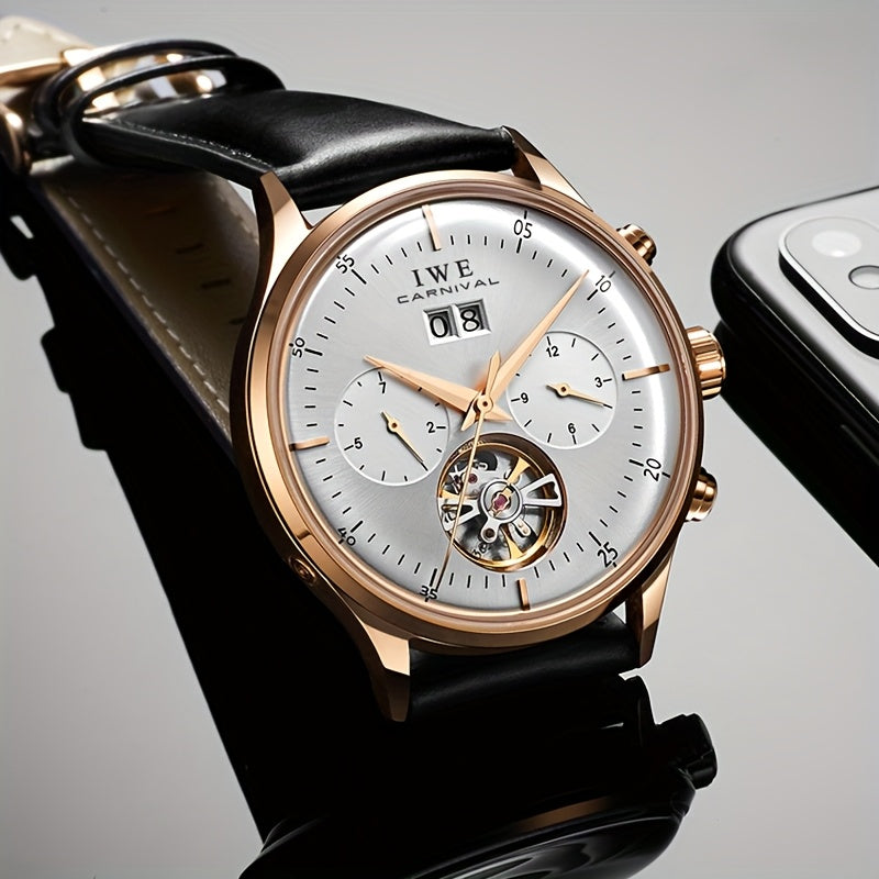 Orologio Meccanico Multifunzione di Lusso Uomo I&W Carnival, Orologio Sottile e alla Moda Automatizzato, Regalo per le Vacanze