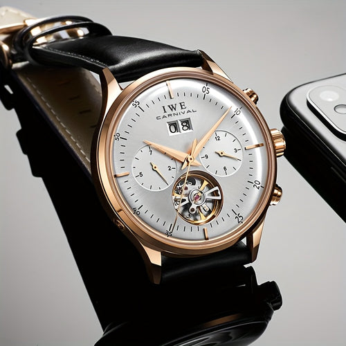 Orologio Meccanico Multifunzione di Lusso Uomo I&W Carnival, Orologio Sottile e alla Moda Automatizzato, Regalo per le Vacanze
