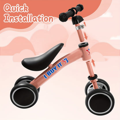 I BUY IT Bici in equilibrio per bambini - Bici leggera per bambini piccoli con telaio robusto e base ampia, 4 opzioni di colore (Rosa/Rosso/Verde/Blu/Giallo) - Bici addestramento senza pedali con sistema di freno lineare e ruote basse per bambini e bambin