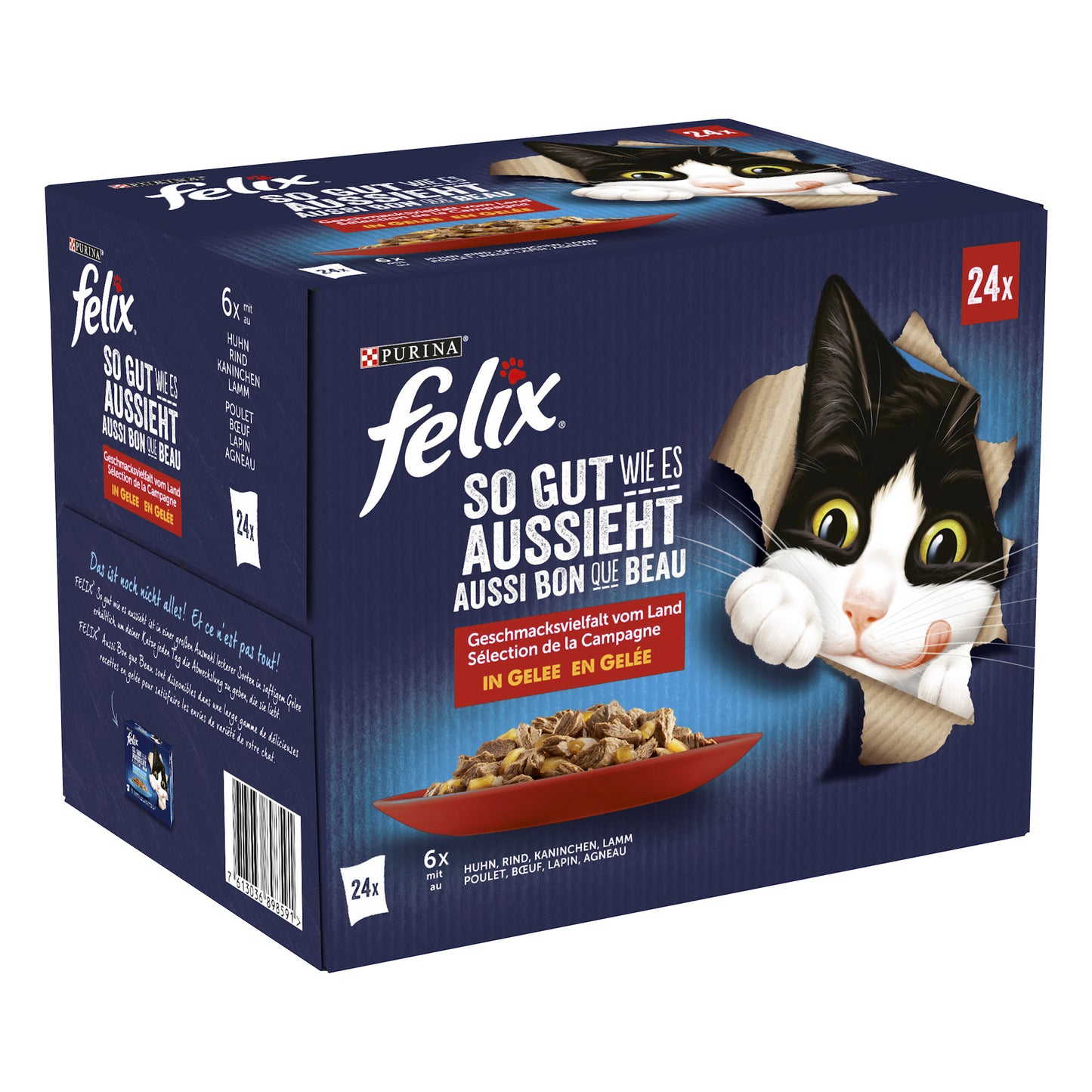FELIX As Good As It Looks, Cibo Secco per Gatti in Gelatina, Mix Assortito