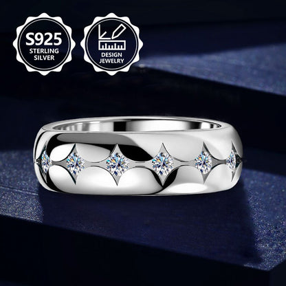 Anello da donna in argento sterling 925, squisito e alla moda, elegante e di tendenza, un anello di gioielleria da donna di alta gamma con un'ottima presenza, adatto per viaggi di vacanza, uso quotidiano e è il regalo commemorativo perfetto per gli amici