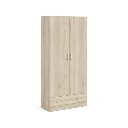 Guardaroba 2 ante Amylya, Mobile camera da letto, Cabina armadio portabiti, Armadio appendiabiti, 79x36 h170 cm, Disponibile in 2 colori