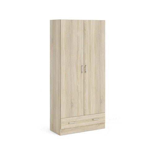 Guardaroba 2 ante Amylya, Mobile camera da letto, Cabina armadio portabiti, Armadio appendiabiti, 79x36 h170 cm, Disponibile in 2 colori