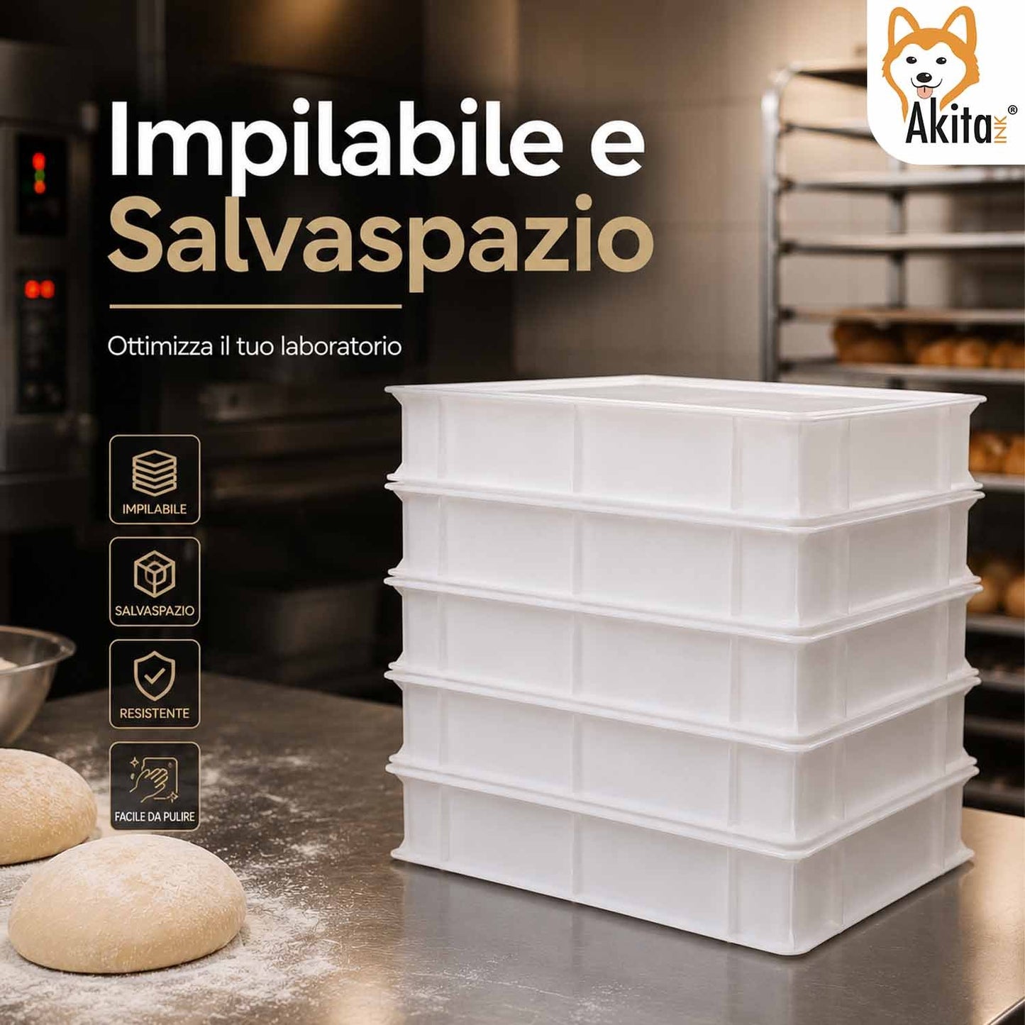 Cassetta Lievitazione Pizza e Pane portaimpasto con Coperchio