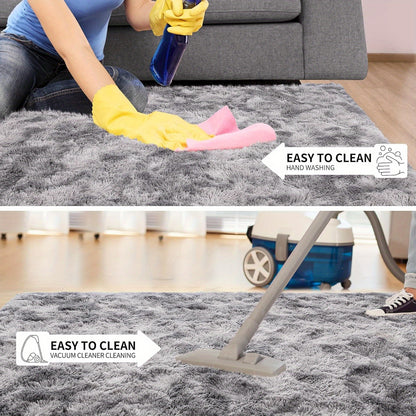 Morbidissimo Tappeto Moderno Grande per Interni, Lussuoso e Morbido per Soggiorno Camera da Letto Dormitorio Decorativo, Antiscivolo Peluche Soffice con Pelo, Comodo Tappetino Accento Pavimento Grigio Chiaro