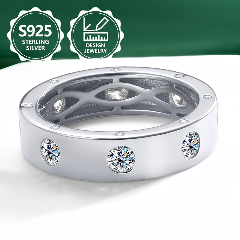 Anello da donna alla moda squisito PM:A25 in argento sterling 925, elegante e alla moda, intarsiato con Zirconia sintetica, un anello di gioielleria da donna di alto valore, adatto per vacanze, viaggi e uso quotidiano, il regalo commemorativo perfetto per