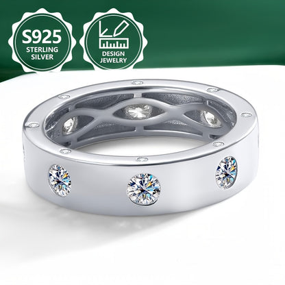 Anello da donna alla moda squisito PM:A25 in argento sterling 925, elegante e alla moda, intarsiato con Zirconia sintetica, un anello di gioielleria da donna di alto valore, adatto per vacanze, viaggi e uso quotidiano, il regalo commemorativo perfetto per