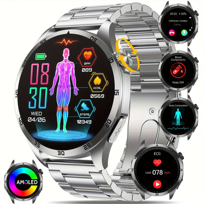 Smartwatch 2026: Batteria a lunga durata da 380mAh, Display AMOLED da 3.63cm, Chiamate BT5.2, Menstruo & Previsioni Meteo, Modalità Multi-Sport, Ricarica Magnetica, Assistente Vocale/SOS, Per Telefoni Android & IOS, Regalo Per Lui & Lei