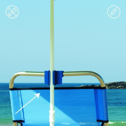 Fissaggio Ombrellone da Spiaggia a Sedia Universale Regolabile 18Mm-22Mm Accessorio Portatile Resistente Facile da Installare Compatibile con Sedie e Ombrelloni da Giardino e Terrazza