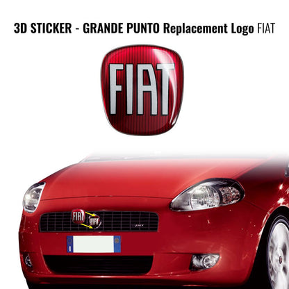 Fiat Adesivo 3D Ricambio Logo Anteriore per Grande Punto Anteriore Rosso