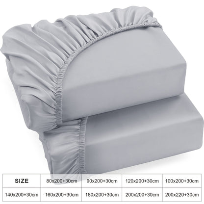 Confezione da 2 lenzuola con angoli in 100% 130gsm, lenzuola con angoli in 100%, gonna da 30cm, ipoallergenico, lenzuolo da letto traspirante, adatto per camera da letto, dormitorio e camera degli ospiti, lavabile in lavatrice, biancheria da letto, con an