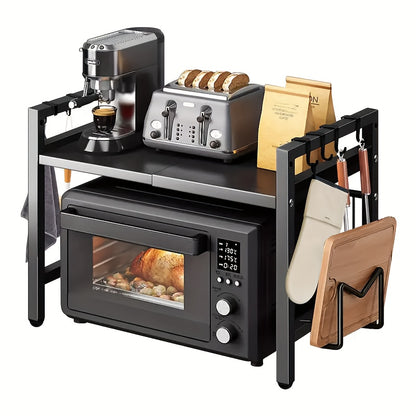 1pc Scaffale Di Stoccaggio Multifunzionale, Scaffale Di Cottura Di Riso Estensibile Per Cucina, Scaffale Per Forno A Microonde, Scaffale Di Stoccaggio Per Friggitrice Ad Aria, Scaffale Di Stoccaggio Per Utensili, Accessori Per Cucina, Bagno, Camera Da Let
