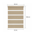 Tenda a rullo giorno e notte - MARRONE CHIARO - 32 misure - BOJANEK DAY & NIGHT - Installazione finestra non invasiva, nessuna foratura richiesta, regolazione a catena, supporti regolabili per vari spessori di finestra, design moderno, protezione dalla lu