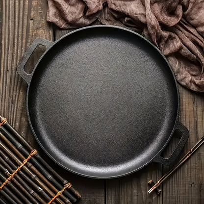 Padella versatile in ghisa - Perfetta per pizza, grigliate e pancake - Compatibile con tutti i fornelli, ideale per cucinare all'aperto e in cucine domestiche