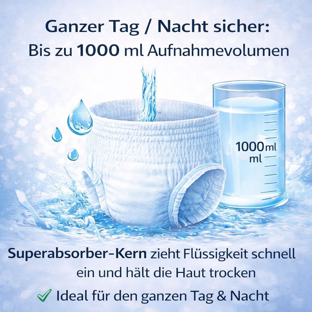 N-L-E Mutandine per Incontinenza Adulti L/XL | Confezione da 20 (16 + 4 Gratis) | Pannolini Pull-Up | Capacità di Assorbimento 1000 ml