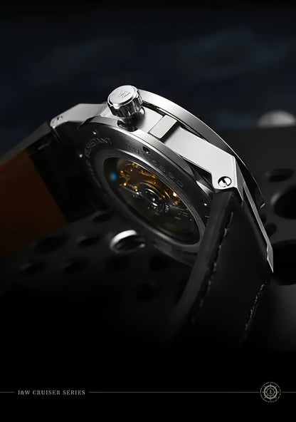 [I&W Carnival] Orologio Sportivo Meccanico da Uomo, Luminoso e Impermeabile con Vetro Finto Zaffiro, Regalo Ideale per le Vacanze