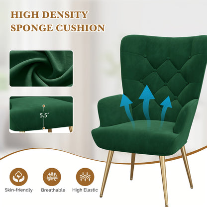 Poltrona Lounge, Poltrona a Braccio Stile Scandivano, Elegante Poltrona Imbottita da Tavolo da Trucco, con Gambe in Metallo, Poltrona per Soggiorno, Camera da Letto, Carico Massimo 150 Kg
