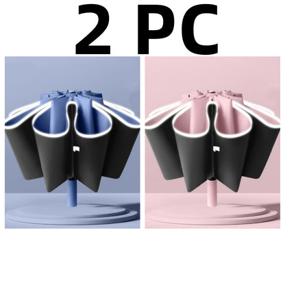 Ombrello Automatico Compatto da Viaggio a Doppia Apertura con 10 Stecche, Ombrello Resistente, Ombrello Auto Rinforzato e Ingrandito, Ombrello di Protezione da Viaggio con Barra di Sicurezza, Design Alla Moda in Diversi Colori, Ombrello di Alta Gamma Adat