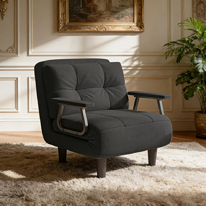 Poltrona Convertibile, Divano Letto e Sedia a Sdraio 3 in 1 con Cinque Posizioni Regolabili per Schienale e Cuscino Seduta, Realizzata in Tessuto Velluto a Coste. Perfetta per Camere da Letto, Soggiorni e Appartamenti