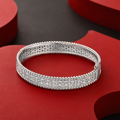 Bracciale di lusso in argento sterling 925 argentato pieno di stelle, elegante e bellissimo, temperamento sfarzoso, da indossare tutti i giorni, regalo di San Valentino, regalo di Natale, regalo per la festa della mamma, con scatola regalo squisita in oma
