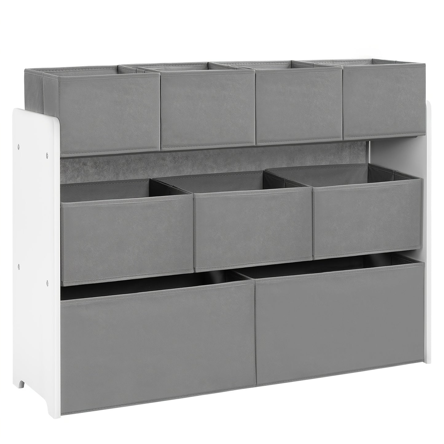 Armadio portaoggetti a 1 pezzo con cassetti, ripiano pratico, forniture per riporre, può essere usato come libreria, scaffale di stoccaggio, scaffale a tre livelli con più cassetti, scatola di stoccaggio in tessuto non tessuto, camera da letto, sala gioch