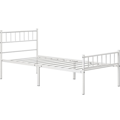 Costoffs Struttura Letto Moderno in Metallo con Testiera e Pediera con Spazio di Archiviazione per Appartamento Camera da Letto