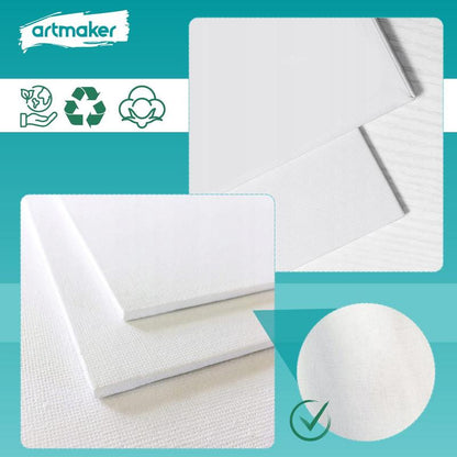 Artmaker XXL Set Completo per Pittura Artistica con Cavalletto in Legno da 50 cm, 6 Tele da 24x30 cm, Set di 12 Colori Acrilici, 10 Pennelli e Tavolozza – Il Regalo Perfetto per Artisti Principianti, Bambini e Adulti per Creare Opere d'Arte di Alta Qualit