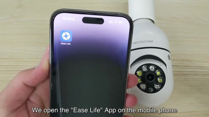 1pc Ease Life App - Telecamera di sicurezza a forma di lampadina, interna ed esterna, wireless, Wifi, 2.4Ghz, 360 gradi, telecamere di sicurezza a vite con attacco E27 per la sicurezza domestica, telecamere a forma di lampadina sicure, HD 1080P, visione n