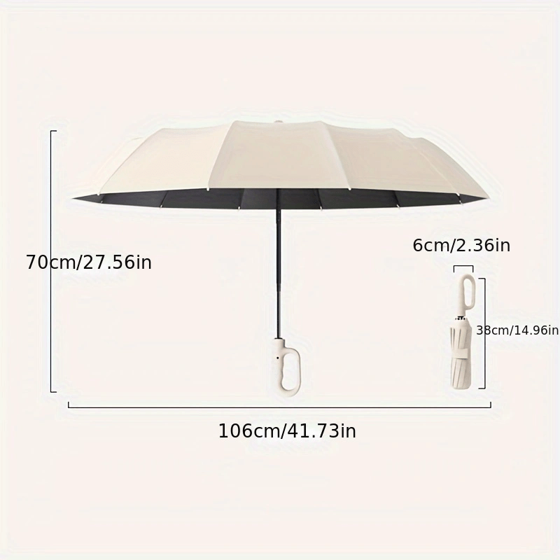 Ombrello pieghevole con fibbia completamente automatica, con protezione solare, specifiche 1 e 2 facoltative, adatto sia per uomini che per donne, ombrello da viaggio, con un diametro di 106 cm/41.2 pollici quando è aperto, robusto e durevole, ombrello di