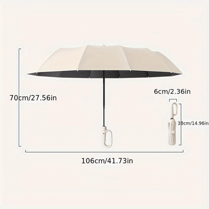 Ombrello pieghevole con fibbia completamente automatica, con protezione solare, specifiche 1 e 2 facoltative, adatto sia per uomini che per donne, ombrello da viaggio, con un diametro di 106 cm/41.2 pollici quando è aperto, robusto e durevole, ombrello di