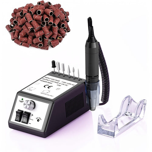 Mini leva elettrica per unghie a 30.000 giri al minuto, con 106 pezzi di lamina abrasive e punte per pedicure e manicure per unghie in acrilico, per unghie spesse, ideale per saloni di bellezza e uso domestico