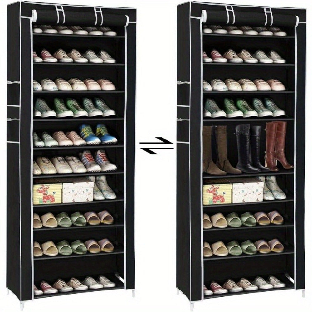 Scarpiera a 9 Ripiani, Armadietto per Scarpe, Contenitore per Scarpe, Capienza di Circa 27 Paia di Scarpe, Scaffale Semplice (58 x 28 x 160 cm)