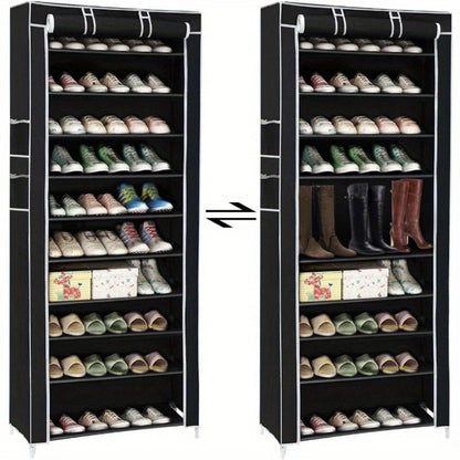 Scarpiera a 9 Ripiani, Armadietto per Scarpe, Contenitore per Scarpe, Capienza di Circa 27 Paia di Scarpe, Scaffale Semplice (58 x 28 x 160 cm)