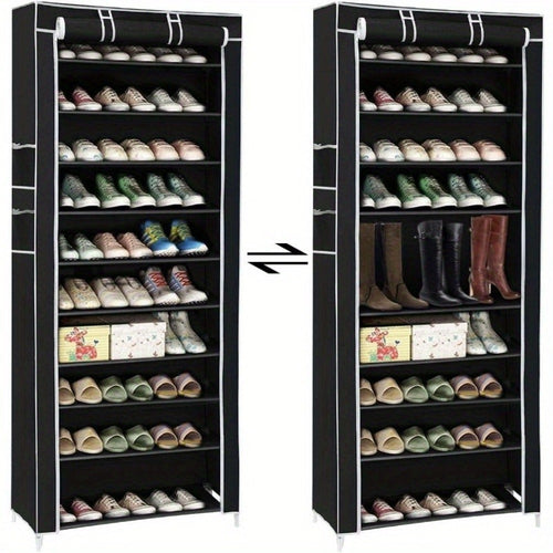 Scarpiera a 9 Ripiani, Armadietto per Scarpe, Contenitore per Scarpe, Capienza di Circa 27 Paia di Scarpe, Scaffale Semplice (58 x 28 x 160 cm)