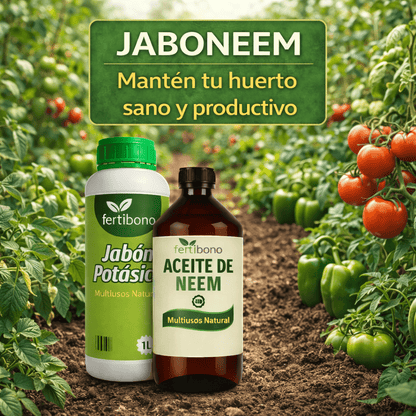 JaboNeem - Sapone al potassio con olio di cocco e di neem - 1L + 250ml - Soluzione multiuso - 100% biologico
