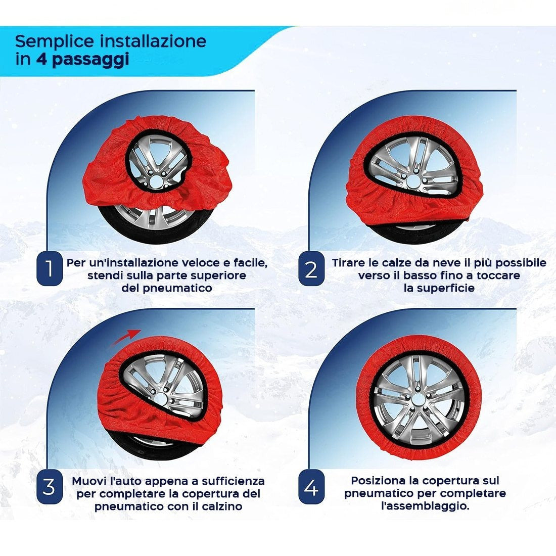 Calze per Pneumatici da Neve e Ghiaccio per Auto, Catene per Auto, Coperture per Pneumatici da Neve, Coperture per Pneumatici, Nuovo Silenzioso, Fuga dalla Pioggia e dalla Neve sulla Strada, Auto da Casa, Camper, Veicoli Fuoristrada, Pick-up, SUV e Molti