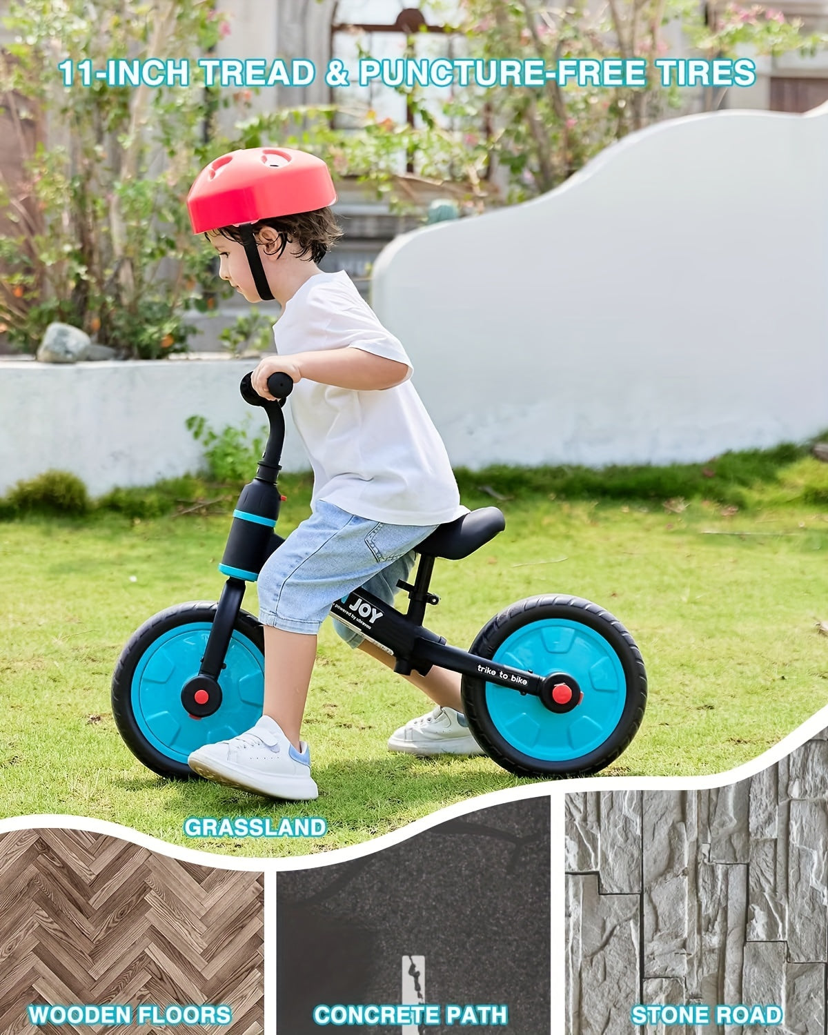 UBRAVOO Fit 'n Joy Bici per Bambini, Bici Bilanciata 4-in-1 con Pedali e Stabilizzatori, Triciclo-a-Bici per Ragazzi e Ragazze dai 2 ai 5 Anni