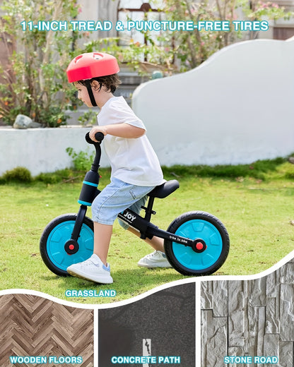 UBRAVOO Fit 'n Joy Bici per Bambini, Bici Bilanciata 4-in-1 con Pedali e Stabilizzatori, Triciclo-a-Bici per Ragazzi e Ragazze dai 2 ai 5 Anni
