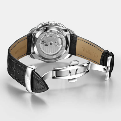 [I&W CARNIVAL] Orologio Meccanico Automatico Multifunzione Uomo, Orologio Sportivo alla Moda con Calendario e Impermeabile fino a 30m
