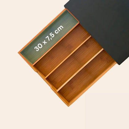 Cecaro Group Porta Cialde in Bambù con Cassetto – Organizer Elegante per Cialde, Capsule e Tisane