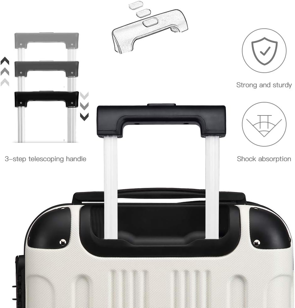 Valigia da imbarco 55x35x20cm a guscio rigido in ABS con trolley da viaggio, bagaglio a mano da cabina, 33L, regalo per Black Friday, Giorno del Ringraziamento, Natale
