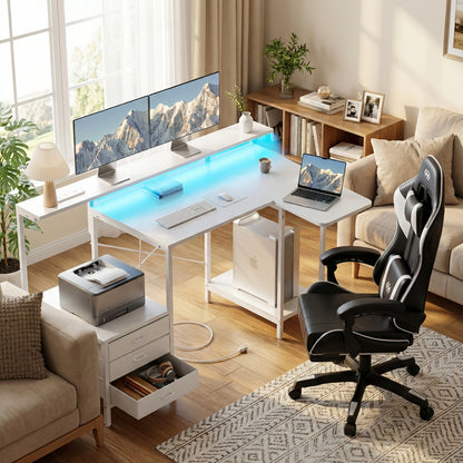 Sedia da gaming ergonomica con imbottitura a molle ultra-morbida, sedia da ufficio con poggiatesta e supporto lombare, angolo di inclinazione e poggiapiedi regolabili, realizzata in ecopelle resistente, regali per fidanzato