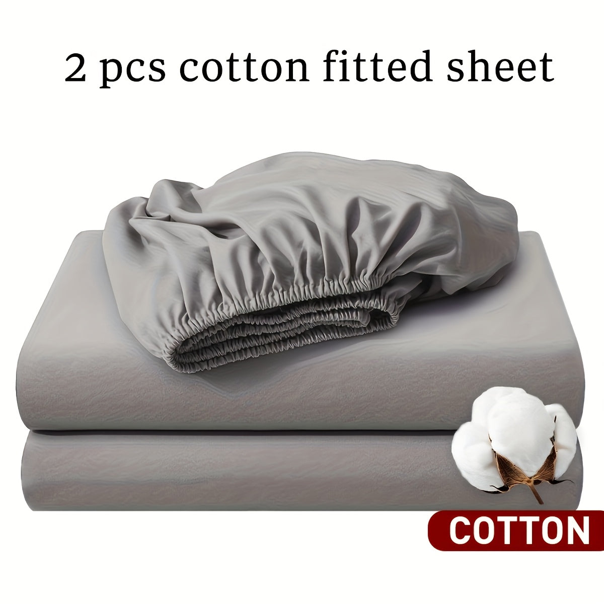 Set da 2 lenzuola con angoli, 100% cotone, disponibili in vari colori. Lenzuolo con angoli/coprimaterasso/copriletto, realizzato in morbido, traspirante e confortevole materiale di cotone (non include federe).